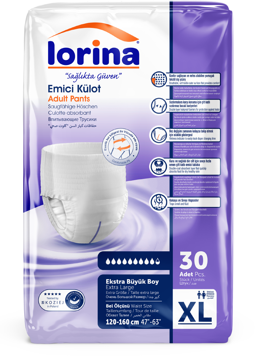 Підгузки-трусики для дорослих TM Lorina XL (120-160cм), 30шт